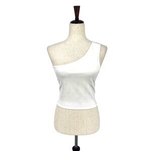 Glosse One Shoulder Tank With Adjustable Back Strings